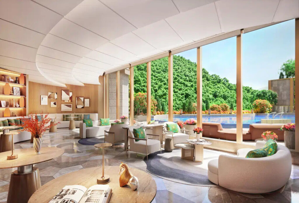 柏景峰 One Park Place 會所休閒 Lounge 空間 落地玻璃飽覽綠化山景