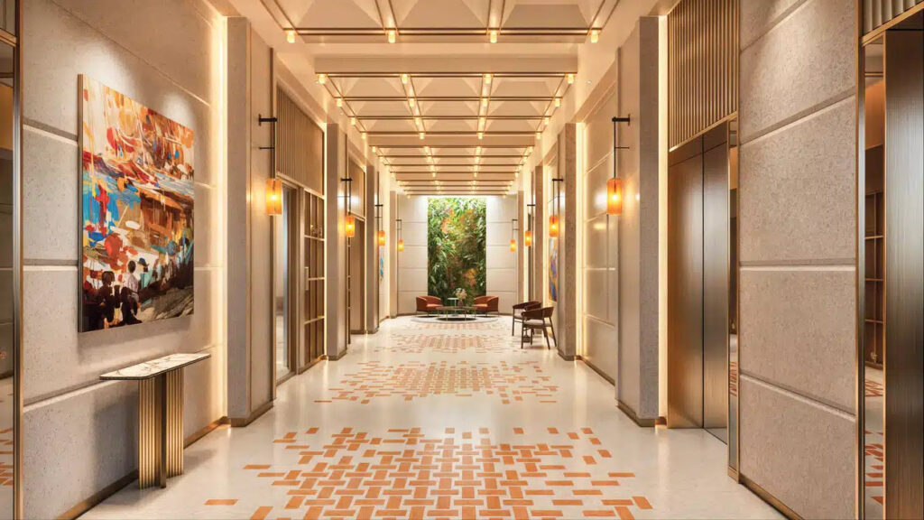 柏景峰 One Park Place 豪華住宅大堂設計 高樓底藝術裝飾與現代建築風格