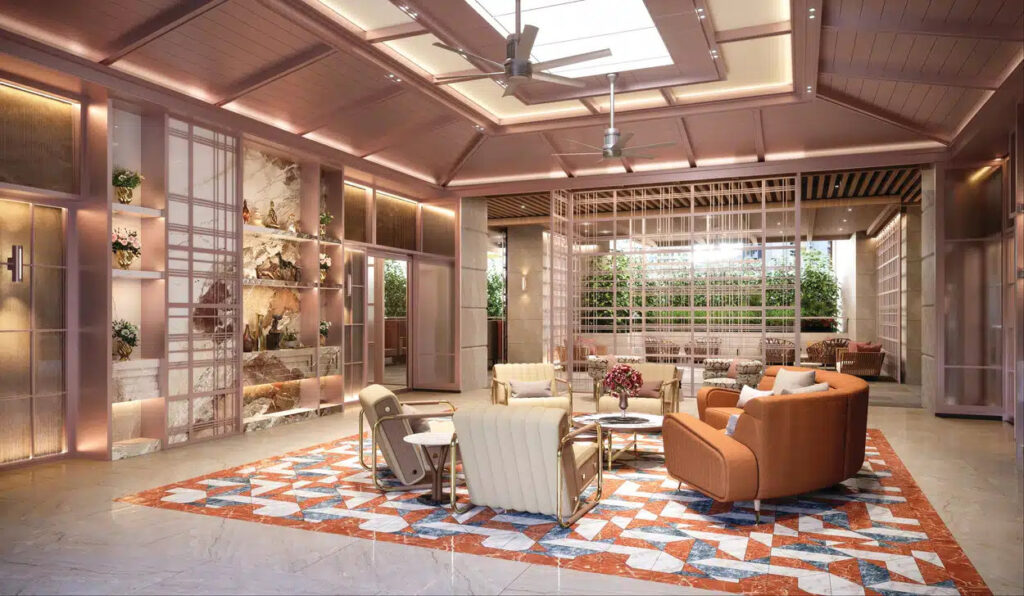 柏景峰 One Park Place 住客休閒會所空間設計 高雅室內社交環境