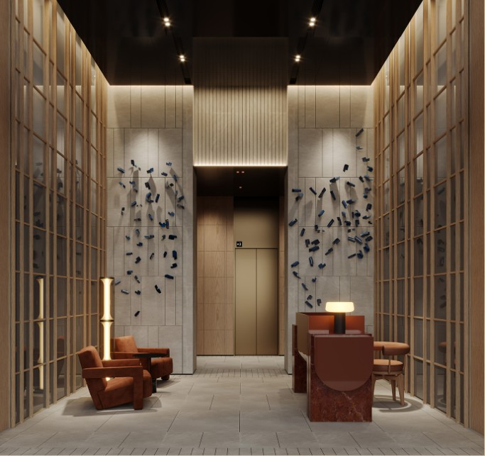 HIGHWOOD 住宅大堂設計 高樓底空間與藝術裝飾風格