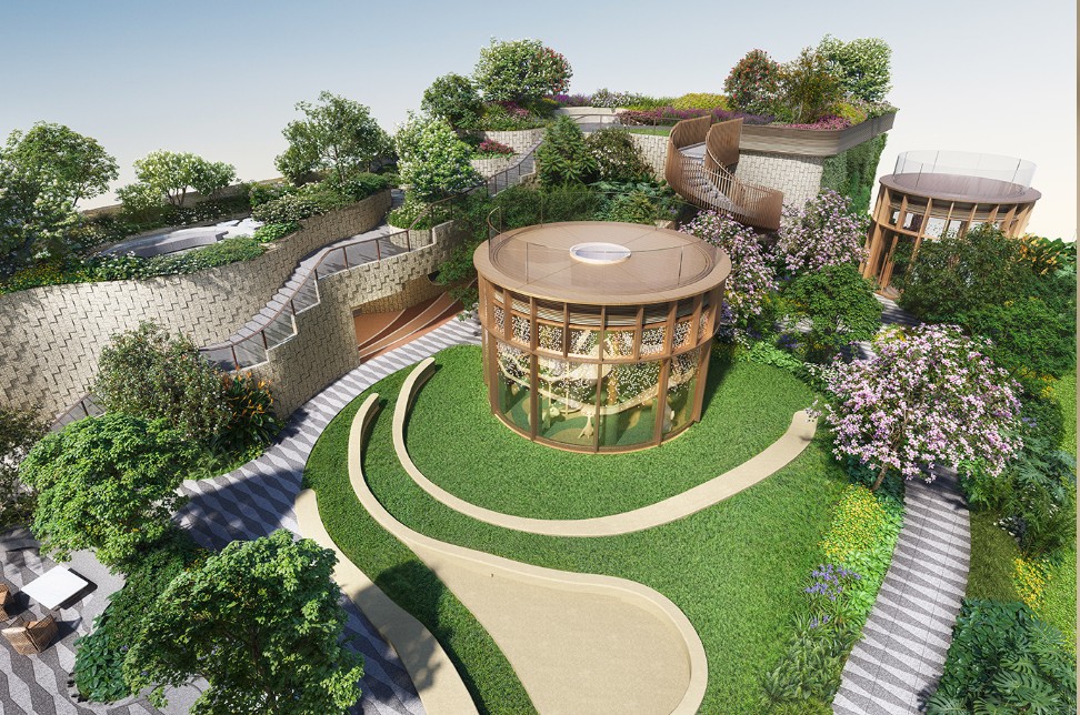 HIGHWOOD 平台花園設計 圓形休憩空間與綠化景觀設施