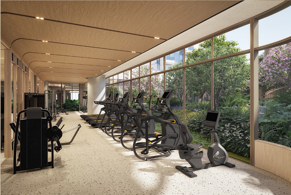 HIGHWOOD 住客健身室設施 落地玻璃景觀與完善健身設備