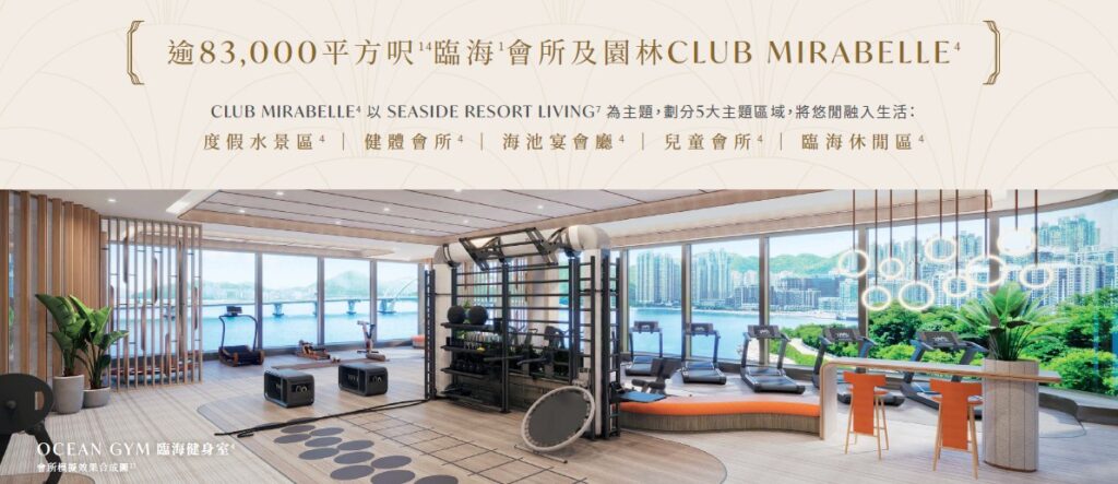 海瑅灣I La Mirabelle I 臨海健身室 Ocean Gym 配海景落地玻璃與度假式會所設施