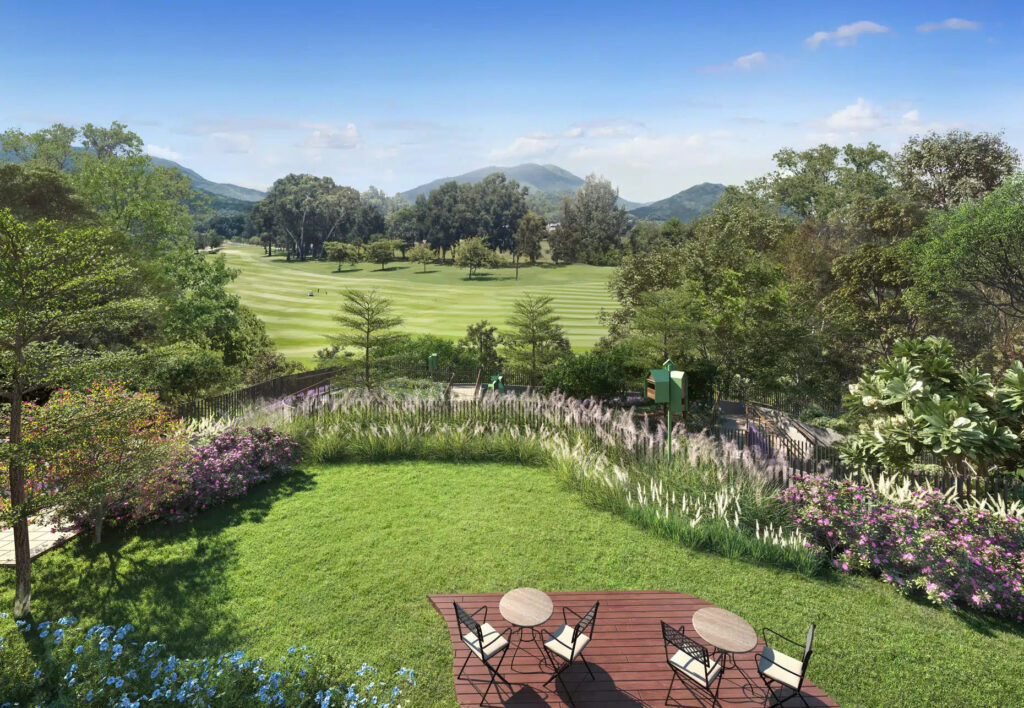 雲向 Cloudview 屋苑園林平台花園景觀 俯瞰粉嶺高爾夫球場自然綠化