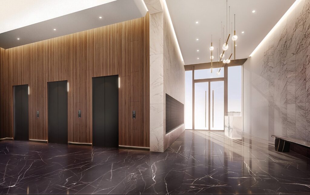 首匯 Chester 住宅大堂設計 高雅石材用料與電梯大堂空間