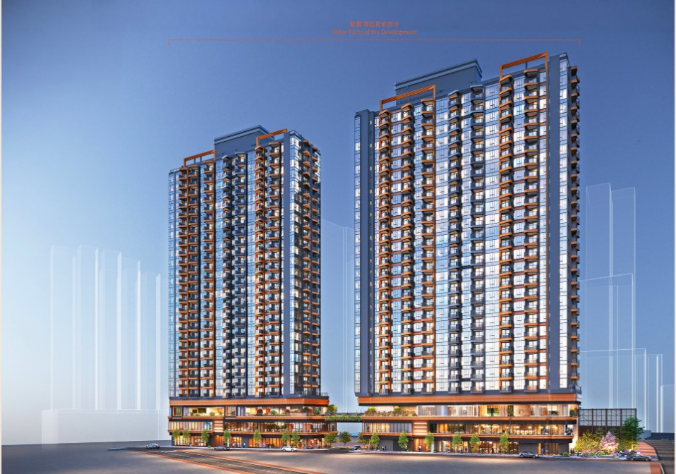 首岸第1期 One Victoria Cove Phase 1 現代住宅外觀設計，雙子式高樓配商業基座建築