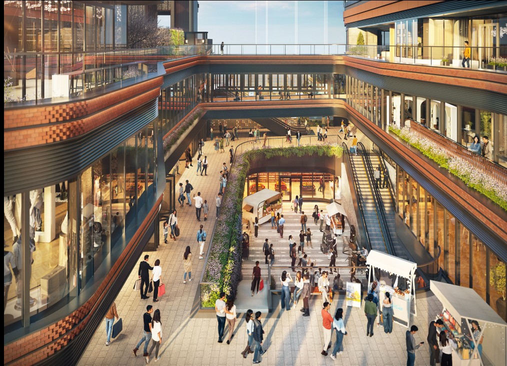 首岸第1期 One Victoria Cove Phase 1 商場中庭空間，多層購物步道及休閒餐飲區設計